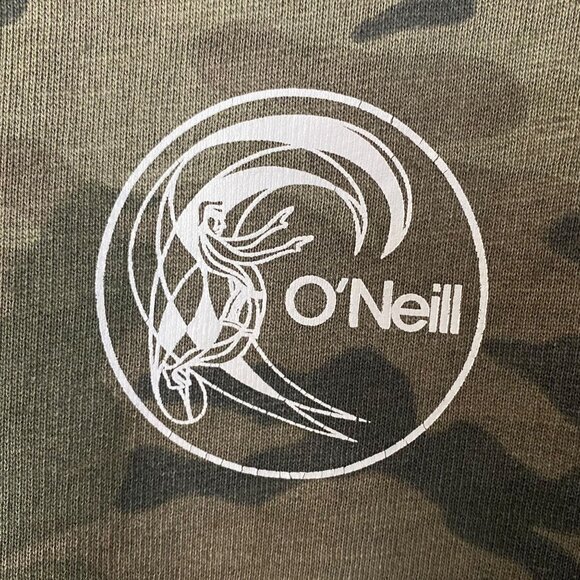 O'Neill Camo Crewneck Sweatshirt Green Men's Large Long-Sleeve Pullover Surfer - Picture 8 of 12